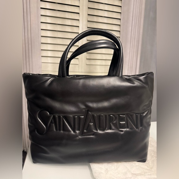 Saint Laurent Handbags - Saint Laurent Black Quilted Leather Tote Bag